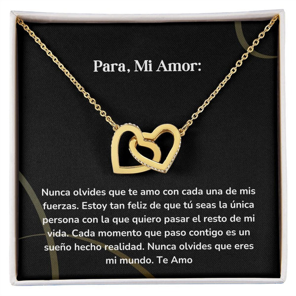 Corazones Entrelazados - Nunca olvides que te amo con cada una de mis fuerzas. Jewelry/InterlockingHearts Acabado en Oro Amarillo de 18 quilates Caja Estándard (GRATIS) 