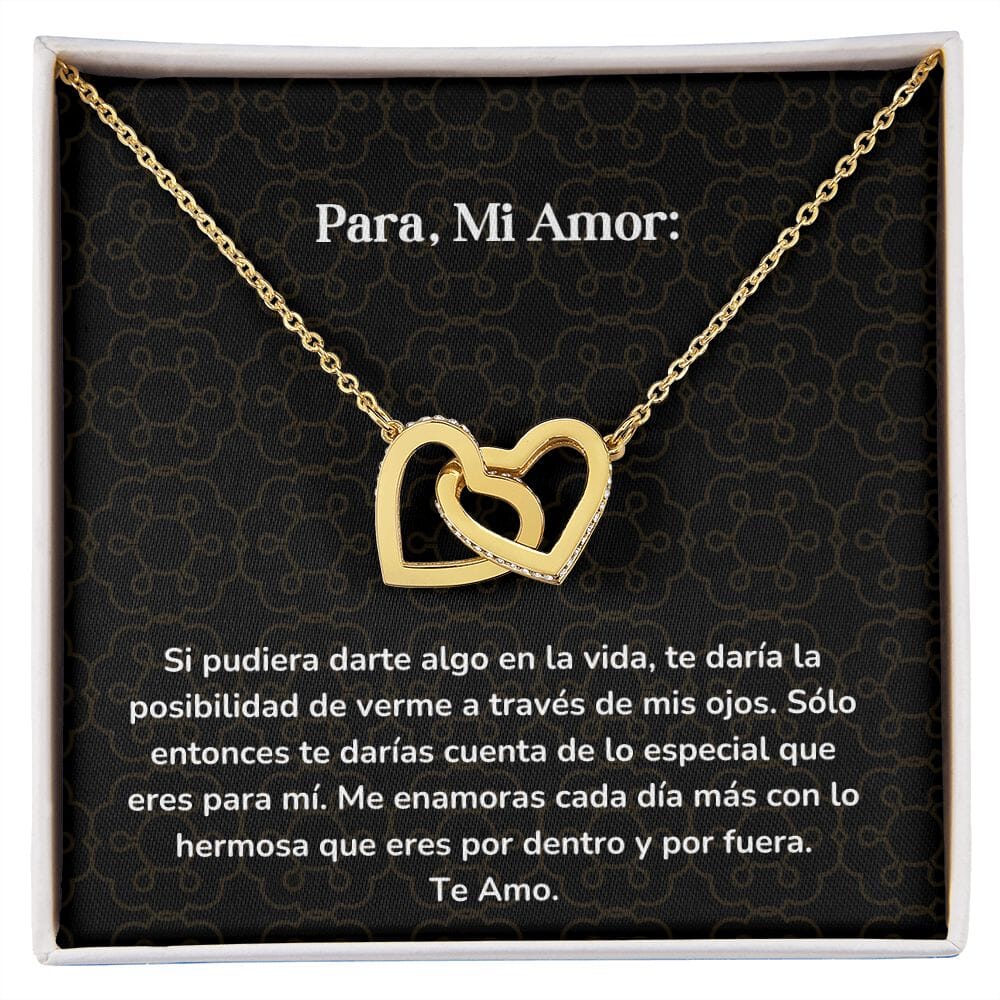 Corazones Entrelazados - Si pudiera darte algo en la vida, te daría la posibilidad de verme a través de mis ojos Jewelry/InterlockingHearts Acabado en Oro Amarillo de 18 quilates Caja Estándard (GRATIS) 