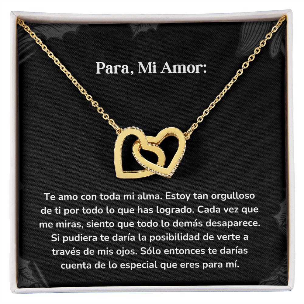 Corazones Entrelazados - Te amo con toda mi alma. Estoy tan orgulloso de ti por todo lo que has logrado. Jewelry/InterlockingHearts Acabado en Oro Amarillo de 18 quilates Caja Estándard (GRATIS) 