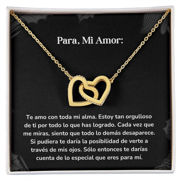 Corazones Entrelazados - Te amo con toda mi alma. Estoy tan orgulloso de ti por todo lo que has logrado. Jewelry/InterlockingHearts Acabado en Oro Amarillo de 18 quilates Caja Estándard (GRATIS) 
