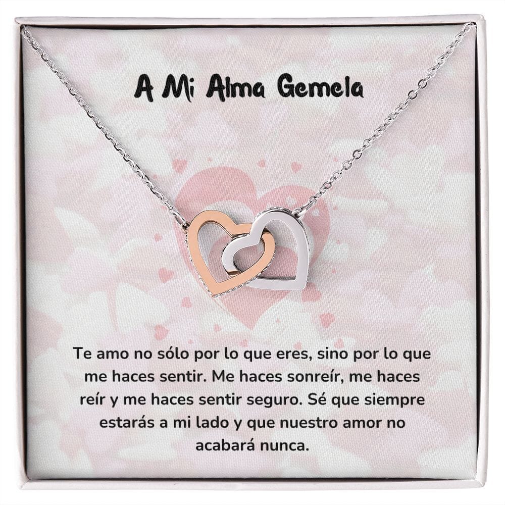 Corazones Entrelazados - Te amo no sólo por lo que eres, sino por lo que me haces sentir Jewelry/InterlockingHearts Acero Inoxidable Pulido &amp; Acabado en Oro Rosa Caja Estándard (GRATIS) 