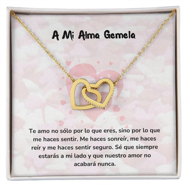 Corazones Entrelazados - Te amo no sólo por lo que eres, sino por lo que me haces sentir Jewelry/InterlockingHearts Acabado en Oro Amarillo de 18 quilates Caja Estándard (GRATIS) 