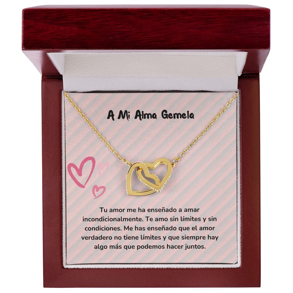 Corazones Entrelazados - Tu amor me ha enseñado a amar incondicionalmente. Jewelry/InterlockingHearts Acabado en Oro Amarillo de 18 quilates. Luxury Box 