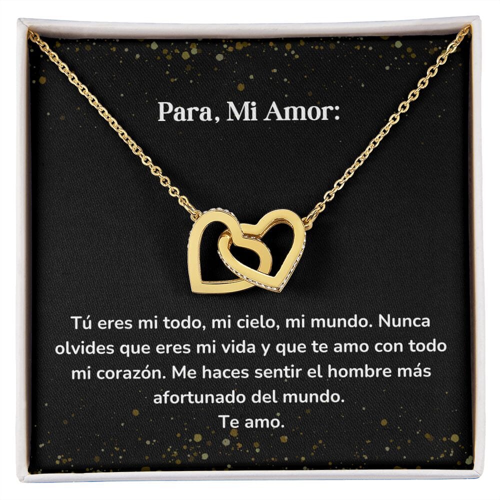 Corazones Entrelazados - Tú eres mi todo, mi cielo, mi mundo. Nunca lo olvides Jewelry/InterlockingHearts Acabado en Oro Amarillo de 18 quilates Caja Estándard (GRATIS) 