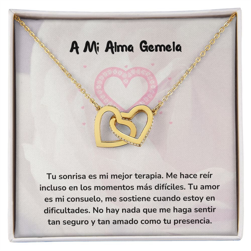 Corazones Entrelazados - Tu sonrisa es mi mejor terapia Jewelry/InterlockingHearts Acabado en Oro Amarillo de 18 quilates Caja Estándard (GRATIS) 