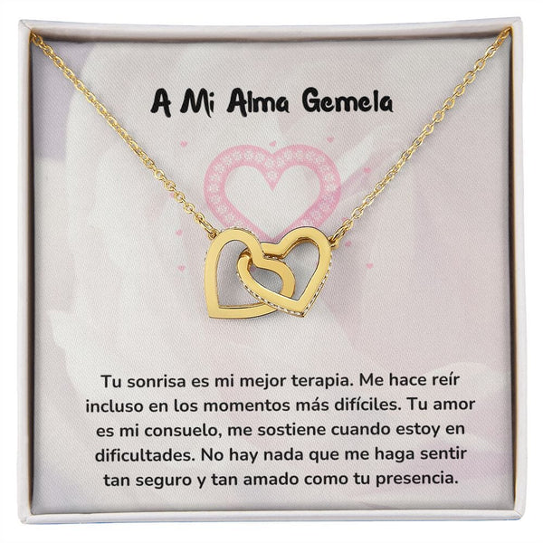 Corazones Entrelazados - Tu sonrisa es mi mejor terapia Jewelry/InterlockingHearts Acabado en Oro Amarillo de 18 quilates Caja Estándard (GRATIS) 