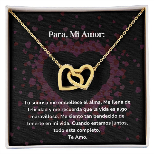 Corazones Entrelazados - Tu sonrisa me embellece el alma. Me llena de felicidad Jewelry/InterlockingHearts Acabado en Oro Amarillo de 18 quilates Caja Estándard (GRATIS) 