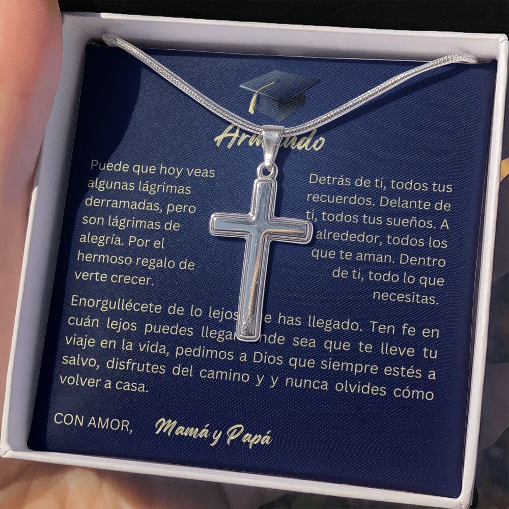 Cruz Con tarjeta Personalizada Para Graduación, Hijo, Hija , Sobrino, Ahijado Nieto. Jewelry/EngravedCross 