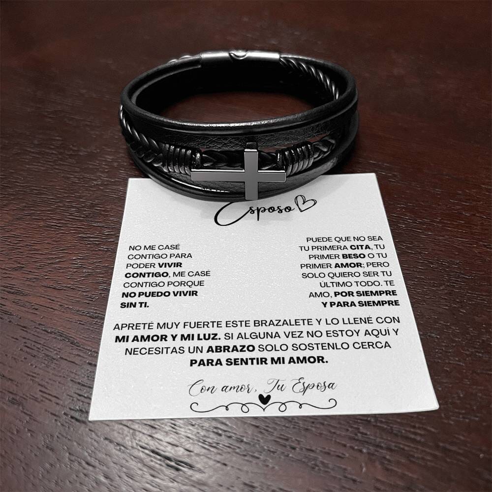 Cruz de Amor Eterno: Un Brazalete Único para el Hombre de tu Vida Jewelry ShineOn Fulfillment 