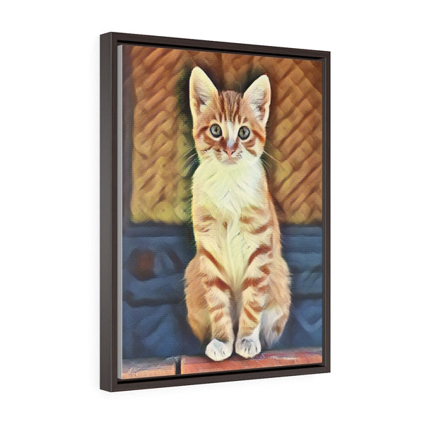 Cuadro de Mascota - Convierte tu foto en un Cuadro de Mascotas - Canva con Marco Lujo Madera Canvas Printify 
