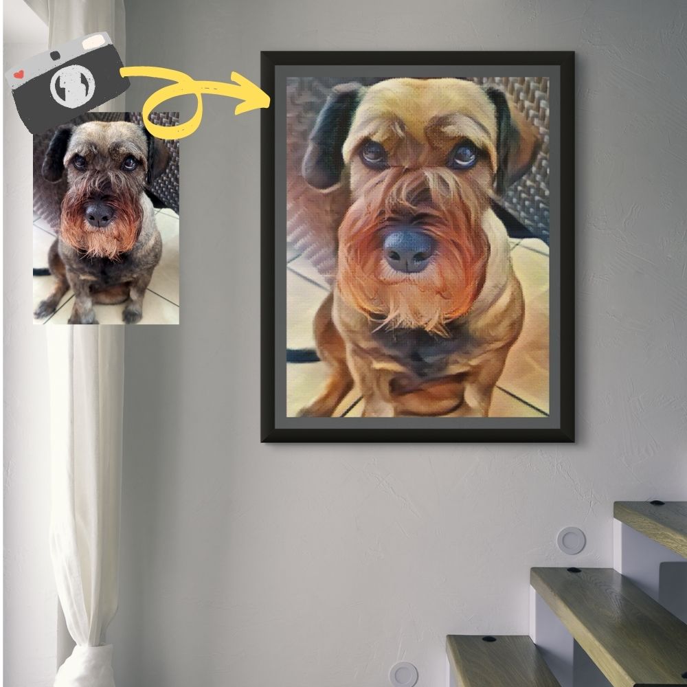 Cuadro de Mascota - Convierte tu foto en un Cuadro de Mascotas - Canva con Marco Lujo Madera Canvas 