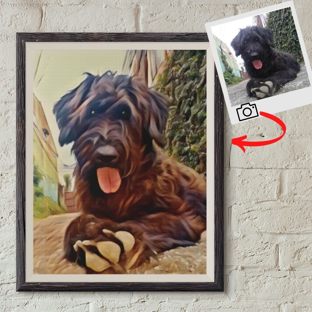 Cuadro de Mascota - Convierte tu foto en un Cuadro de Mascotas - Canva con Marco Lujo Madera Canvas 
