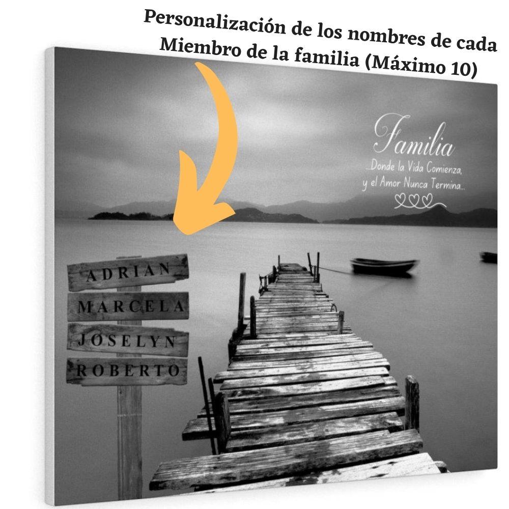 Cuadro Premium Grande con personalización de Nombres de la Familia - el regalo perfecto. ♥ Canvas Printify 