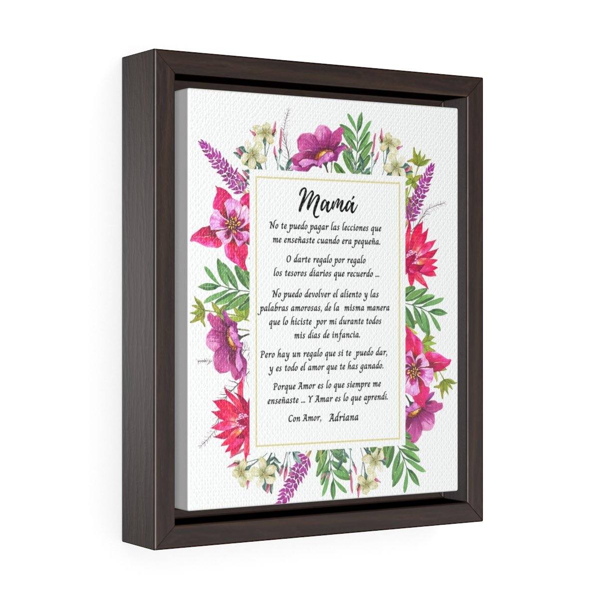 Cuadro Vertical para Mamá de su Hija - Regalo para la mejor mamá Canvas 8x10 pulgadas 