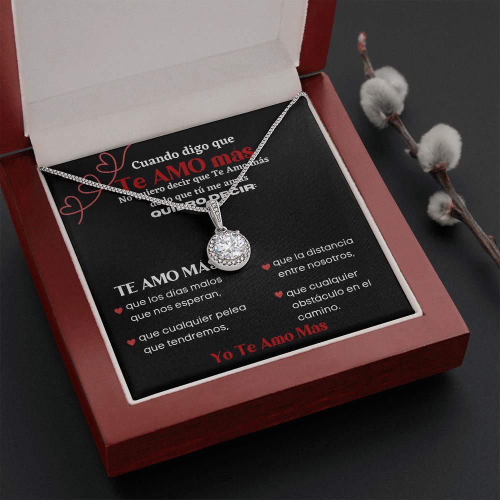 Cuando digo que Te Amo más - Collar Esperanza Eterna Jewelry ShineOn Fulfillment Caja de regalo de lujo con luz LED - Mahogany 