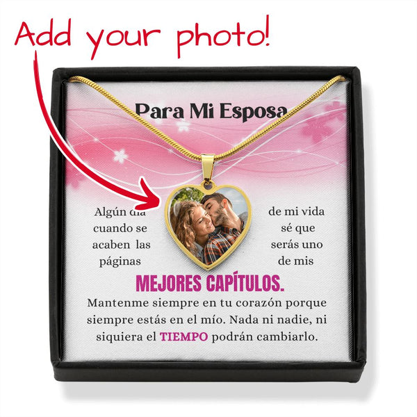 Dale un regalo muy especial a tu amor! - Collar Corazón para Subir foto. Jewelry Luxury Necklace (18k Yellow Gold Finish) No 