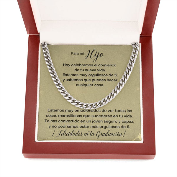 Deséele a su hijo una feliz graduación con el regalo Perfecto - Cadena Cubana Jewelry ShineOn Fulfillment 