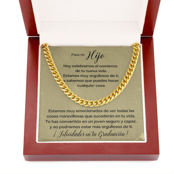 Deséele a su hijo una feliz graduación con el regalo Perfecto - Cadena Cubana Jewelry ShineOn Fulfillment 
