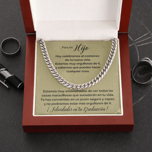 Deséele a su hijo una feliz graduación con el regalo Perfecto - Cadena Cubana Jewelry ShineOn Fulfillment Cuban Link Chain (Stainless Steel) 
