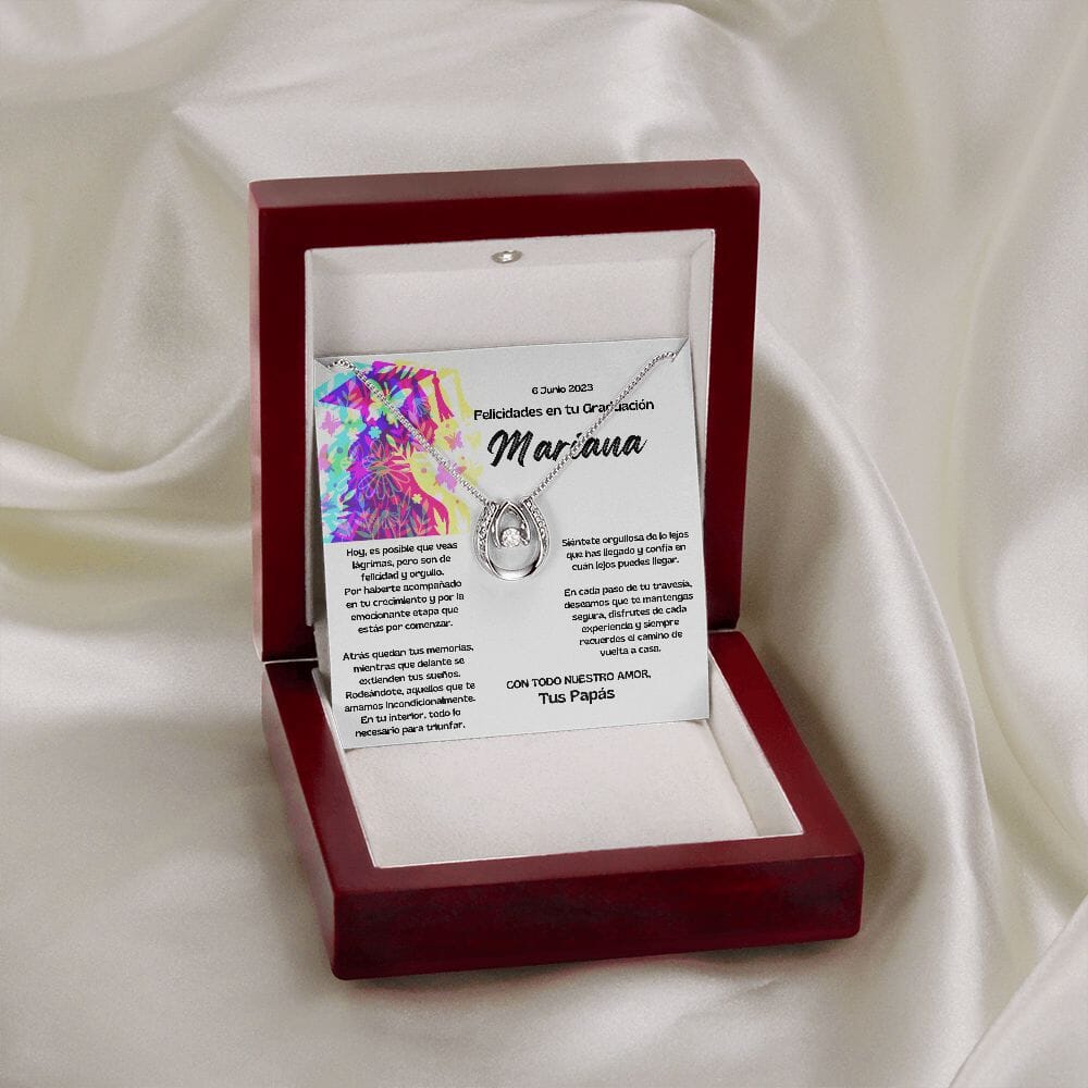 Destino: El Collar Perfecto para Celebrar el Éxito de Tu Hija - Collar Destino Jewelry Caja de Lujo c/LED 