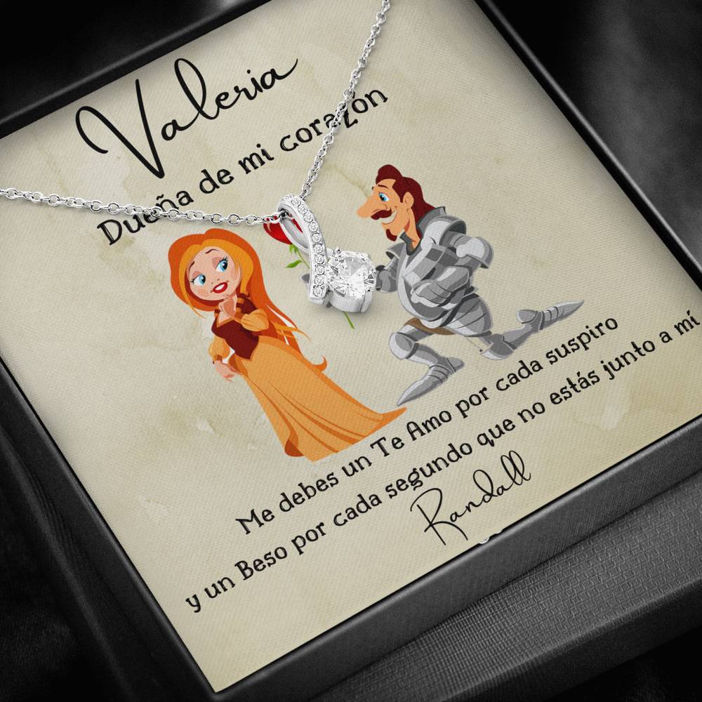 Dueña de mi corazón - Collar con piedra y lazo para la mujer amada. Jewelry 