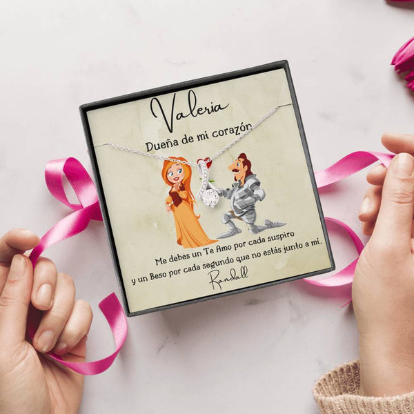 Dueña de mi corazón - Collar con piedra y lazo para la mujer amada. Jewelry 