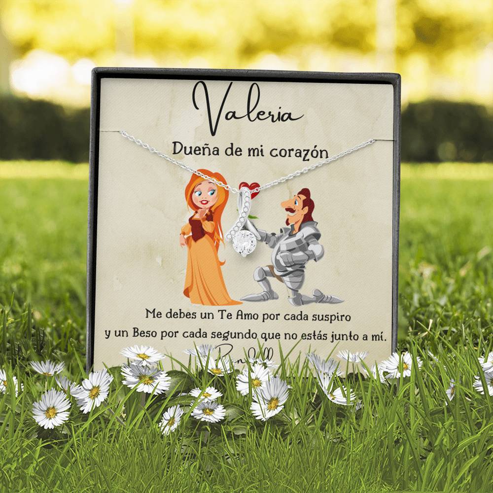 Dueña de mi corazón - Collar con piedra y lazo para la mujer amada. Jewelry 