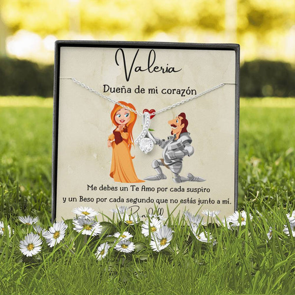 Dueña de mi corazón - Collar con piedra y lazo para la mujer amada. Jewelry 