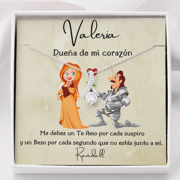 Dueña de mi corazón - Collar con piedra y lazo para la mujer amada. Jewelry 