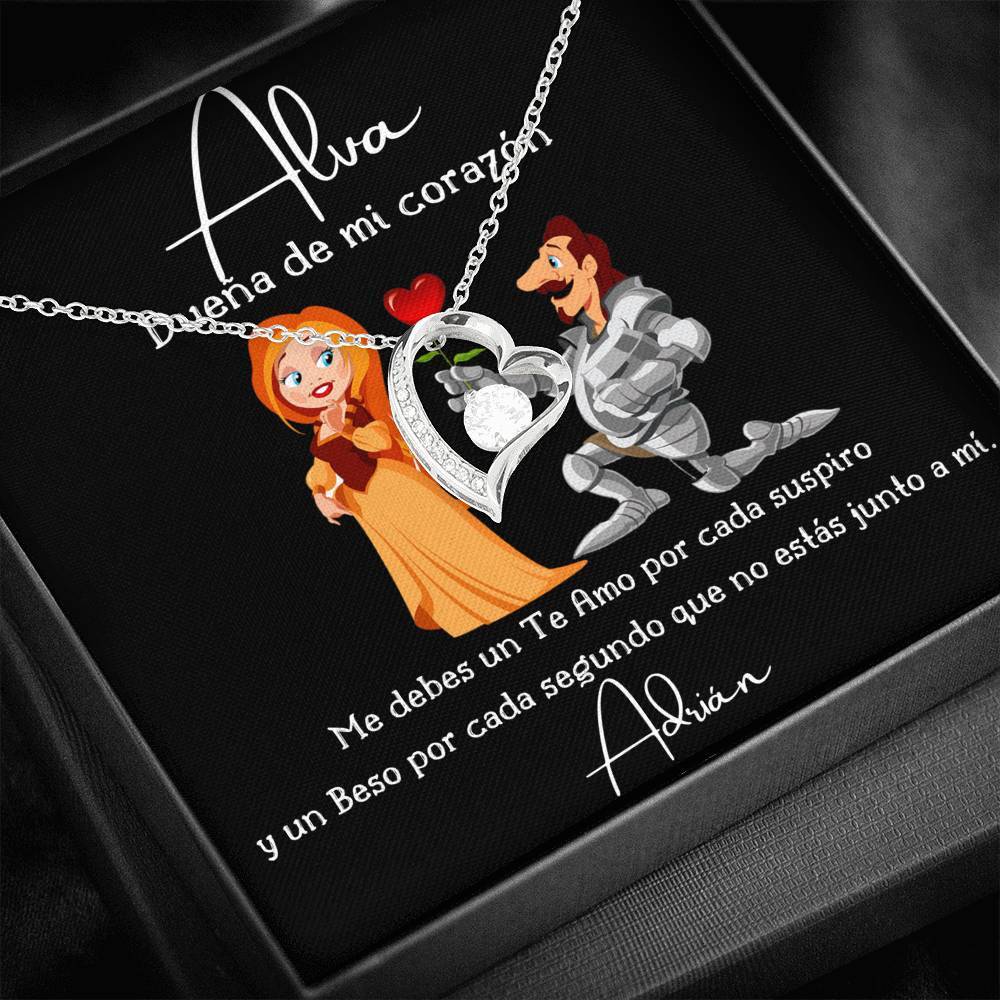 Dueña de mi corazón - Collar Forever Love para la Esposa. Jewelry/ForeverLove Acabado en oro blanco de 14k Cajita Estandard (Incluida) 