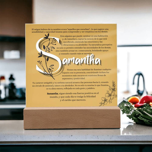 Eco del Alma: La Resonancia Profunda de Samantha - Acrílico con Luz Led Acrylic/Square 