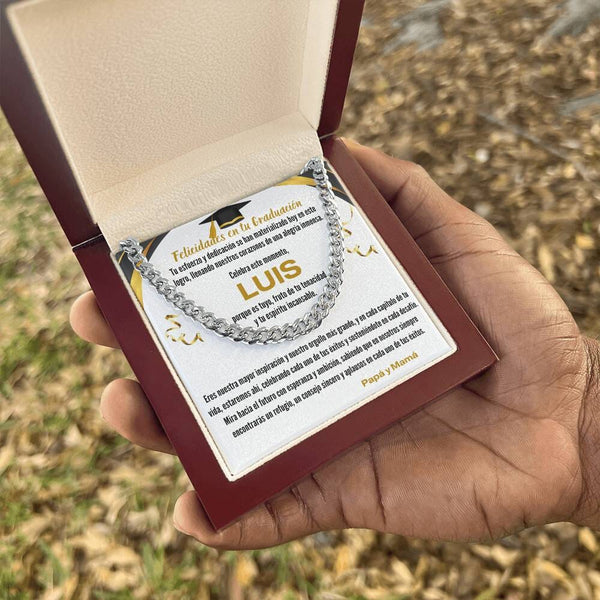 Ecos de Orgullo y Amor: Un Legado de Luz en tu Graduación Jewelry/CubanLink Acero Inoxidable Luxury Box 