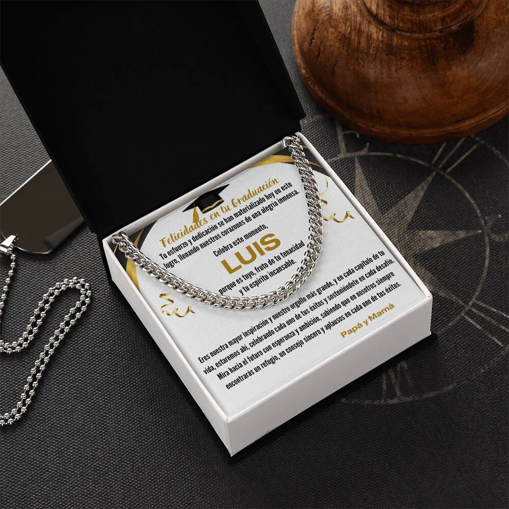 Ecos de Orgullo y Amor: Un Legado de Luz en tu Graduación Jewelry/CubanLink Acero Inoxidable Standard Box 