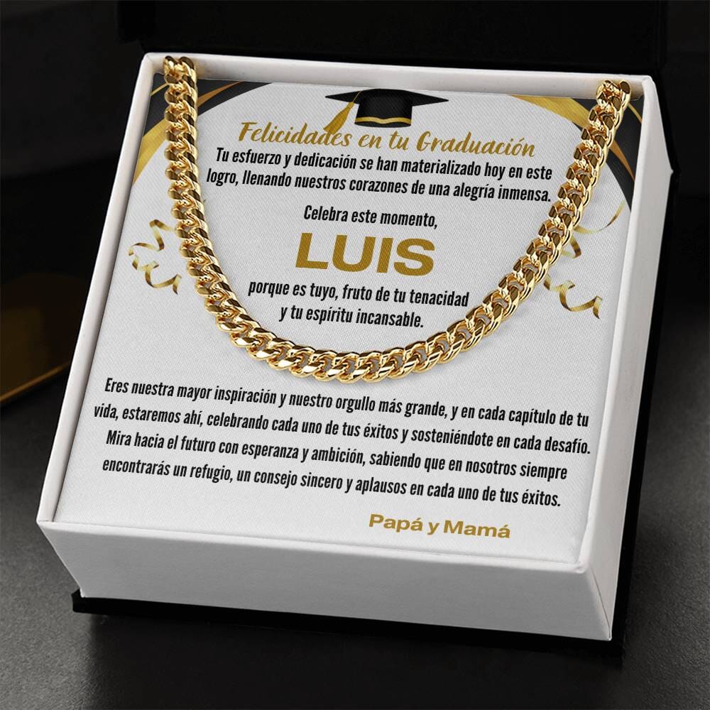 Ecos de Orgullo y Amor: Un Legado de Luz en tu Graduación Jewelry/CubanLink 