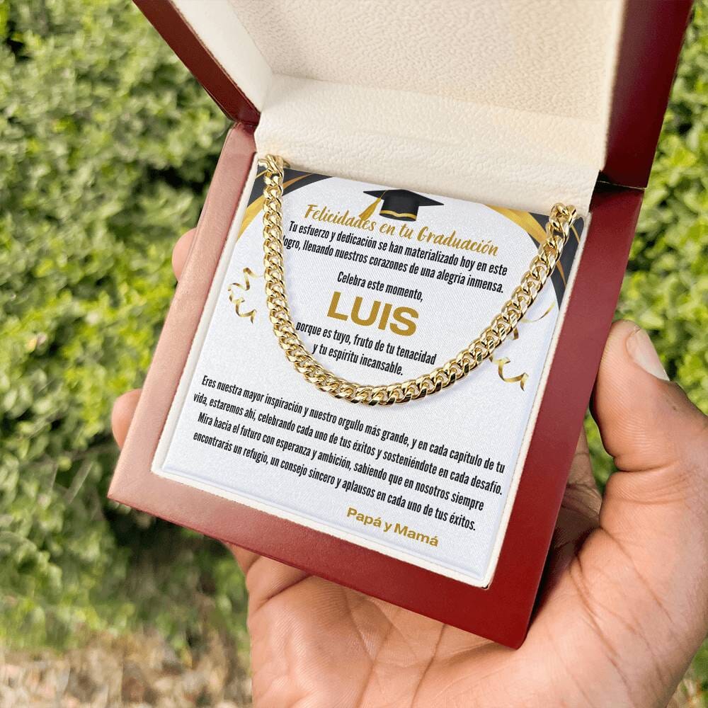 Ecos de Orgullo y Amor: Un Legado de Luz en tu Graduación Jewelry/CubanLink <p>Acabado en Oro Amarillo de 14 quilates</p> Luxury Box 