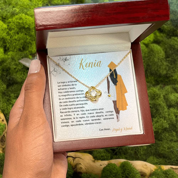 Ecos de Orgullo y Amor: Un Regalo de Graduación Inolvidable Jewelry/LoveKnot Acabado en Oro Amarillo de 18 quilates Luxury Box 