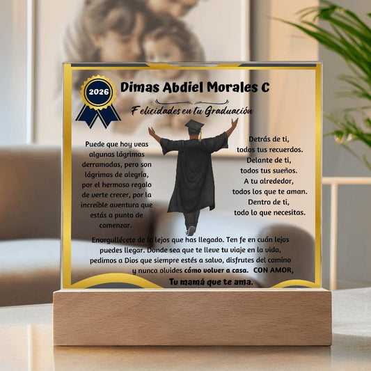 ¡EDICIÓN LIMITADA 2026! Placa De Graduación Personalizada Con LED - El Regalo Que Conmoverá Hasta Las Lágrimas Acrylic/Square Madera con LED. Baterias (Best Seller) 