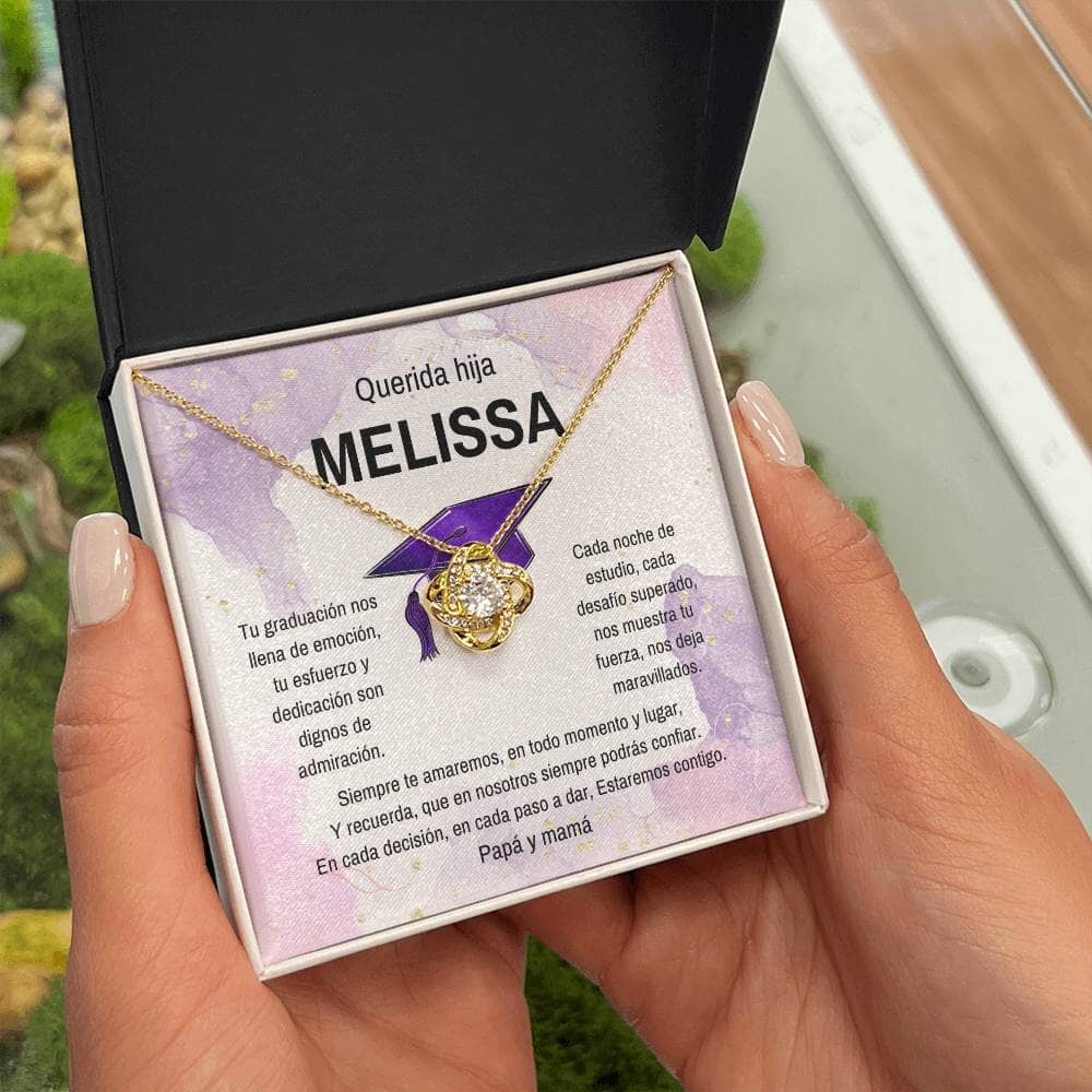 El Abrazo Eterno de Amor y Orgullo: Un Collar de Nudo de Amor para Celebrar su Graduación Jewelry/LoveKnot 18K Yellow Gold Finish Standard Box 