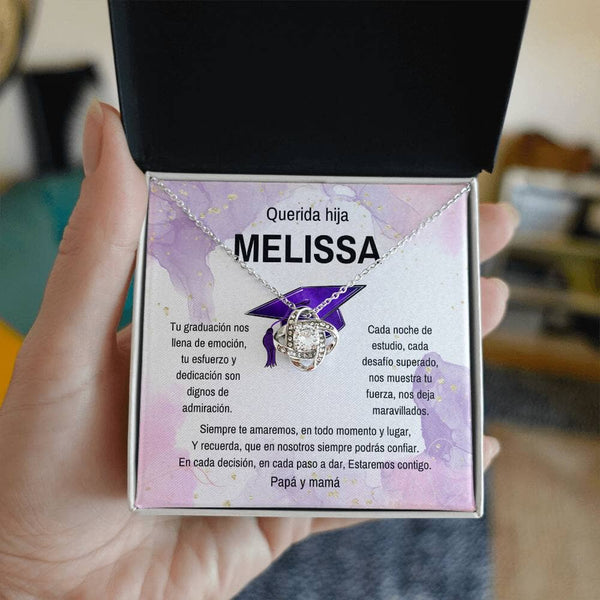 El Abrazo Eterno de Amor y Orgullo: Un Collar de Nudo de Amor para Celebrar su Graduación Jewelry/LoveKnot 14K White Gold Finish Standard Box 