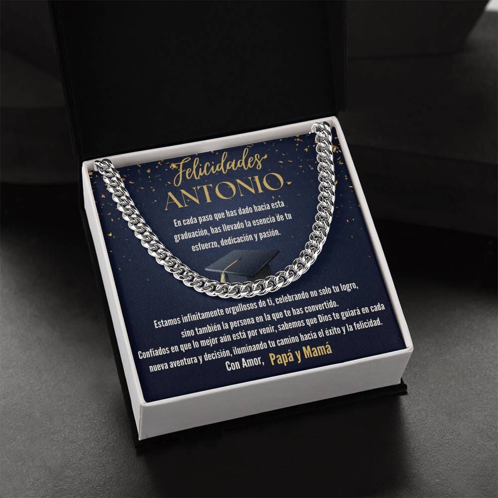 El Legado de Amor en Cada Eslabón: Un Símbolo Eterno de Orgullo y Apoyo para la Graduación de tu Hijo Jewelry/CubanLink ShineOn Fulfillment Acero Inoxidable Standard Box 