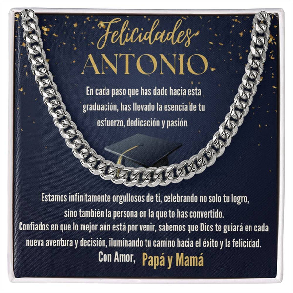 El Legado de Amor en Cada Eslabón: Un Símbolo Eterno de Orgullo y Apoyo para la Graduación de tu Hijo Jewelry/CubanLink ShineOn Fulfillment 