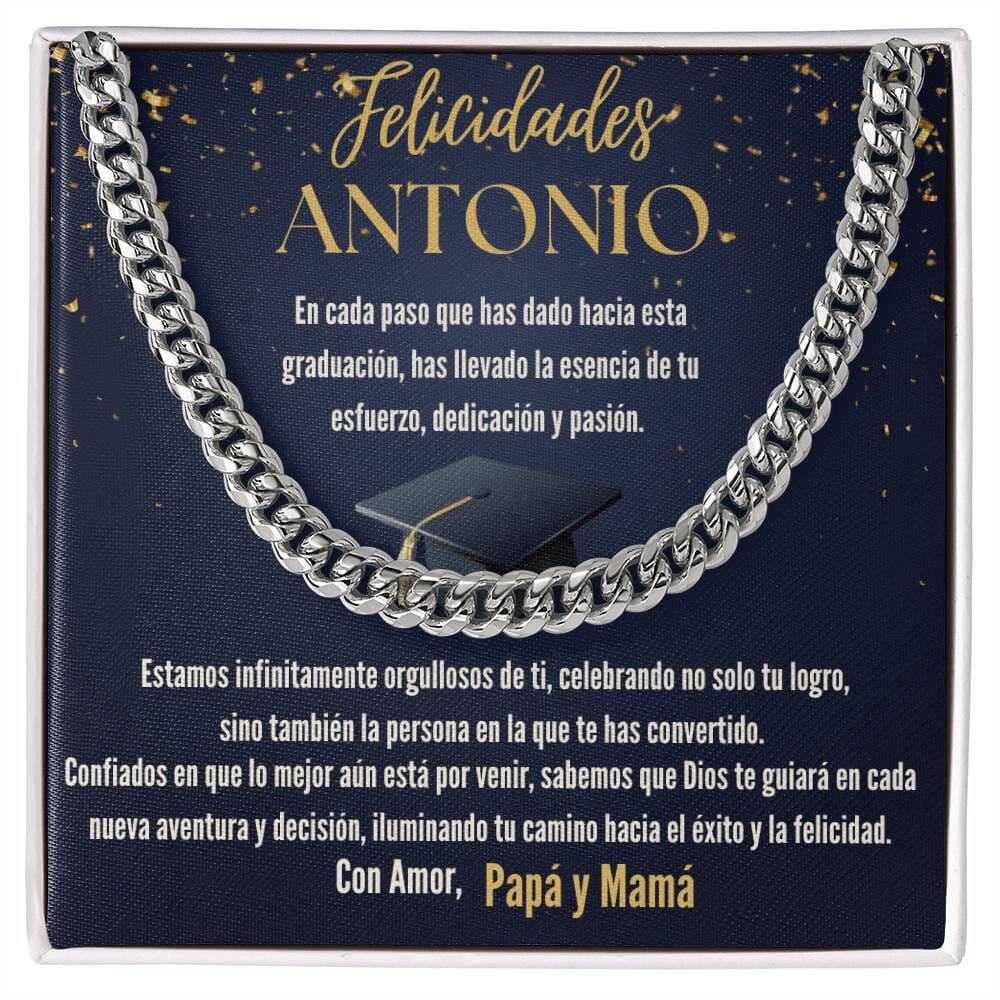 El Legado de Amor en Cada Eslabón: Un Símbolo Eterno de Orgullo y Apoyo para la Graduación de tu Hijo Jewelry/CubanLink 