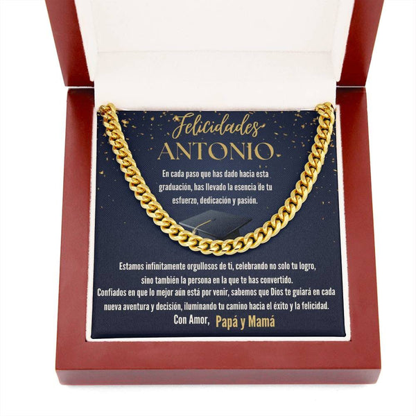 El Legado de Amor en Cada Eslabón: Un Símbolo Eterno de Orgullo y Apoyo para la Graduación de tu Hijo Jewelry/CubanLink ShineOn Fulfillment 
