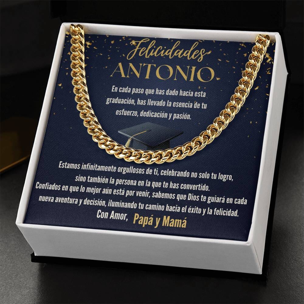 El Legado de Amor en Cada Eslabón: Un Símbolo Eterno de Orgullo y Apoyo para la Graduación de tu Hijo Jewelry/CubanLink 