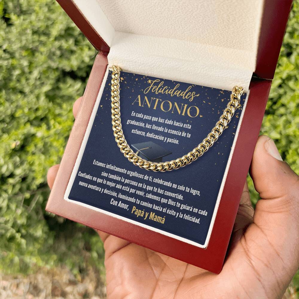 El Legado de Amor en Cada Eslabón: Un Símbolo Eterno de Orgullo y Apoyo para la Graduación de tu Hijo Jewelry/CubanLink <p>Acabado en Oro Amarillo de 14 quilates</p> Luxury Box 