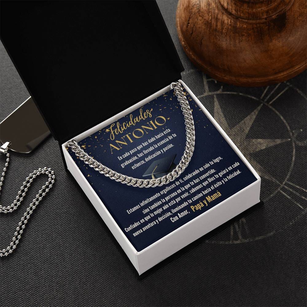 El Legado de Amor en Cada Eslabón: Un Símbolo Eterno de Orgullo y Apoyo para la Graduación de tu Hijo Jewelry/CubanLink 
