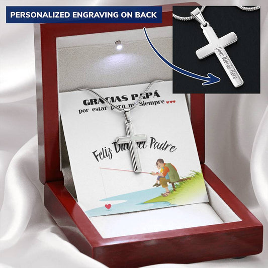 El mejor regalo para el Día del Padre - Collar Cruz Grabable Jewelry/EngravedCross 