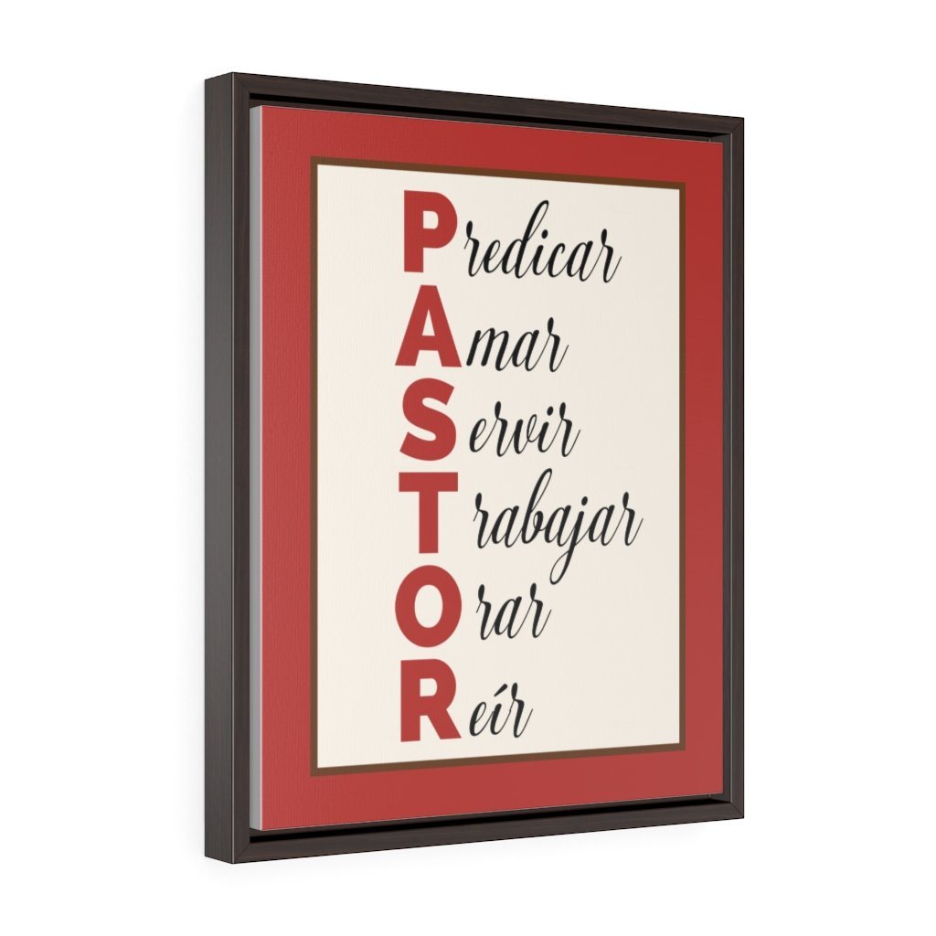 El Mejor Regalo para el PASTOR de tu Iglesia - Vertical Framed Premium Gallery Wrap Canvas Canvas 16″ × 20″ Premium Gallery Wraps (1.25″) Walnut