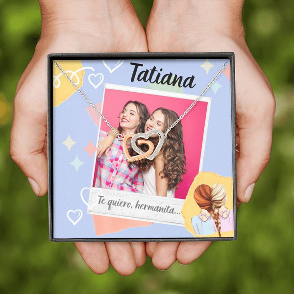 El mejor regalo para tu Hermana - Collar 2 corazones con tarjeta y caja de regalo Jewelry ShineOn Fulfillment 