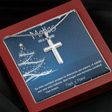 El mejor regalo para tu Hijo en esta navidad. Collar con Cruz y tarjeta personalizada. Jewelry ShineOn Fulfillment Caja de Madera de Lujo 